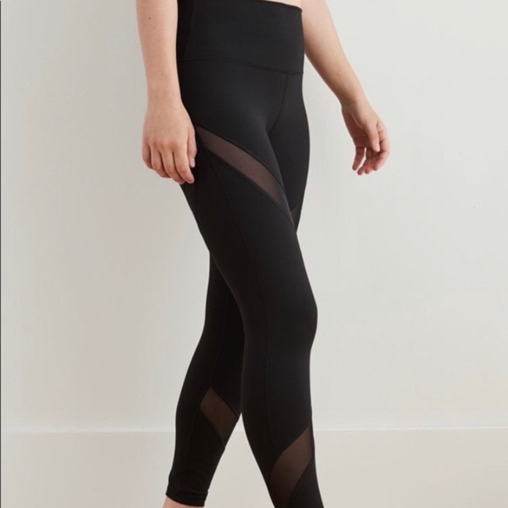 Aerie Black Mesh Leggings